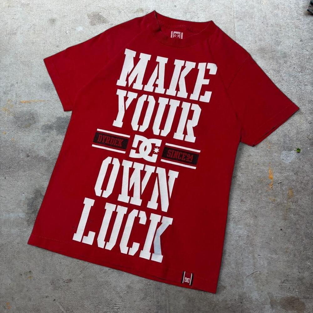 y2k DC Shoes tee shirt Rob Dyrdek red sz Small